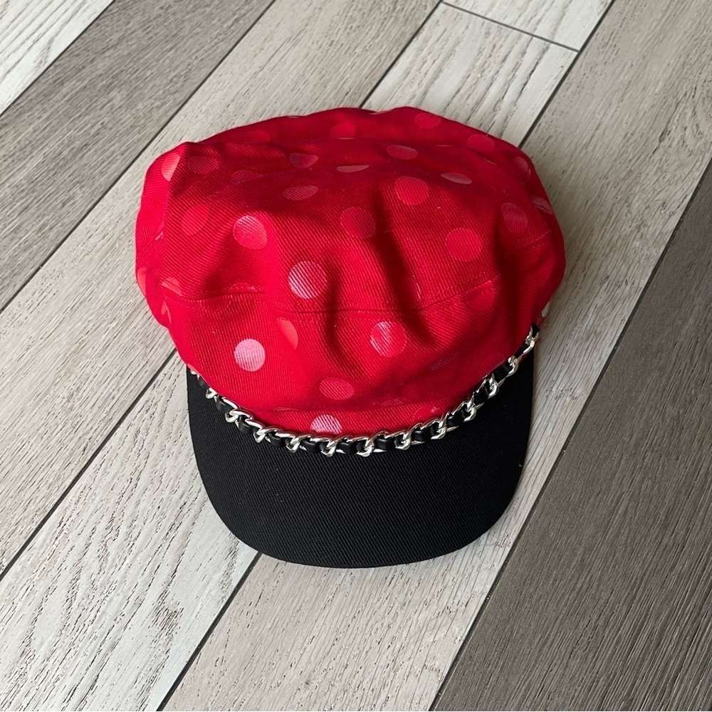 Disney Red and Black Studded Beret Hats